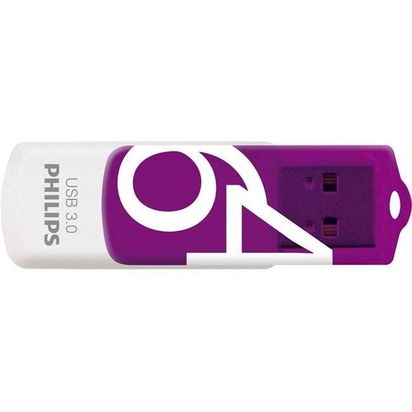 Signify Philips PHMMD64GVIVU3 64GB VIVID 3.0 USB Stick; Purple PHMMD64GVIVU3